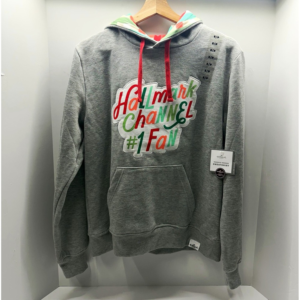 Hallmark Channel Women's Small Gray Hoodie #1 Fan Holiday Gift For Her Pullover